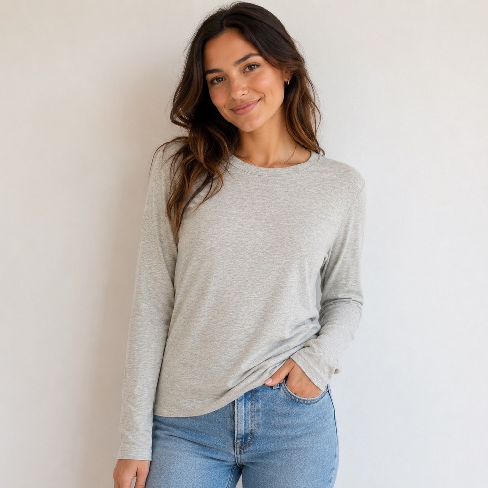 Abercrombie & Fitch Lounge Top Womens Medium Gray Long Sleeve Super Soft Tee